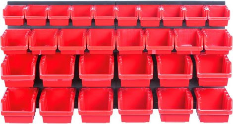 PROSPERPLAST Werkzeugwand Orderline in Schwarz mit 31 Boxen, B/H/T: 16,5 x 40 x 40 cm - Bild 1