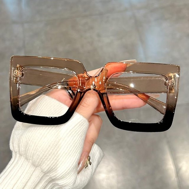 PC-Bildschirmbrille, quadratisch, Vollrand, Kunststoff, transparent, brown, Unisex - Bild 1