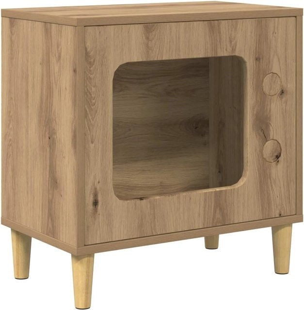 vidaXL Katzenhaus aus Holzwerkstoff in Eiche, Braun, B/T/H: 51 x 30 x 52 cm - Bild 1
