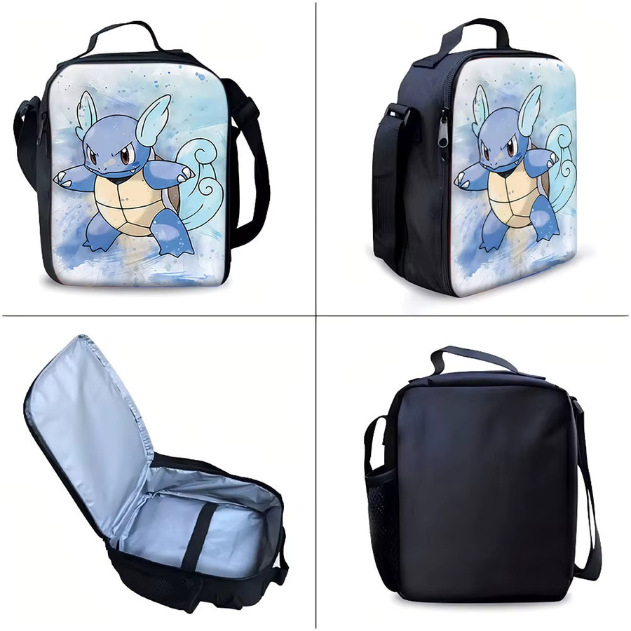 Potdemiel Pokémon Kindertaschen-Set mit Wartortle in Blau, bestehend aus Rucksack mit Aquarell-Druck, Lunchbox und Federmäppchen - Bild 4