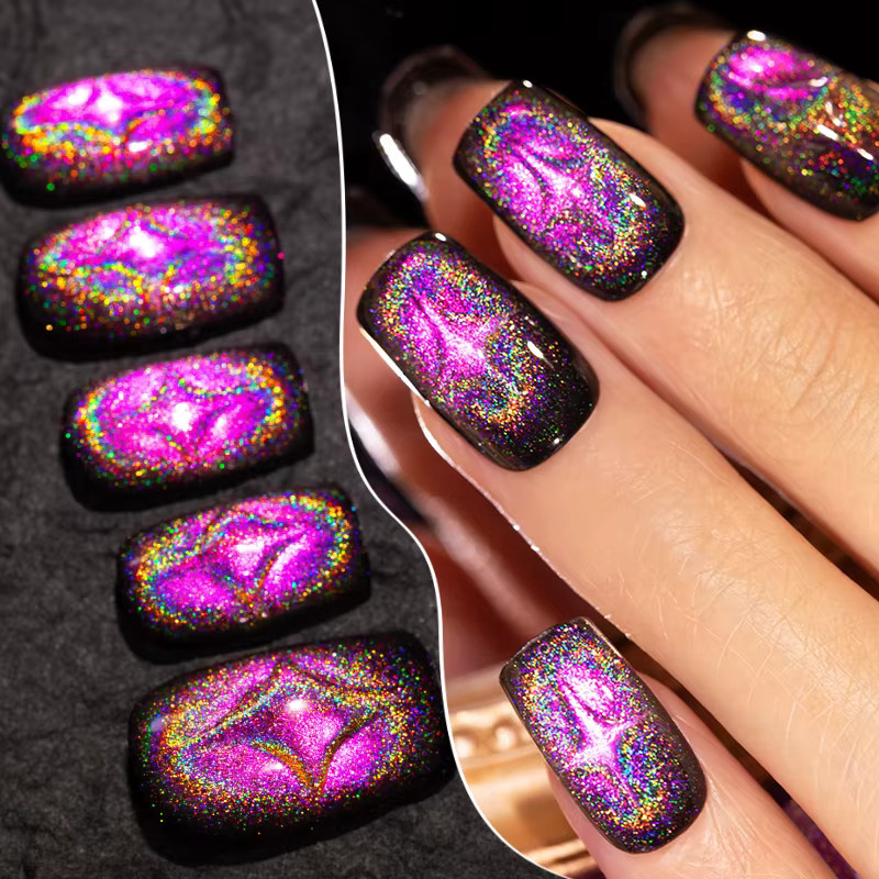 AWStorG Pink Light Cat Magnetic Gel-Nagellack, 5 ml, Silber, Glänzend - Bild 2