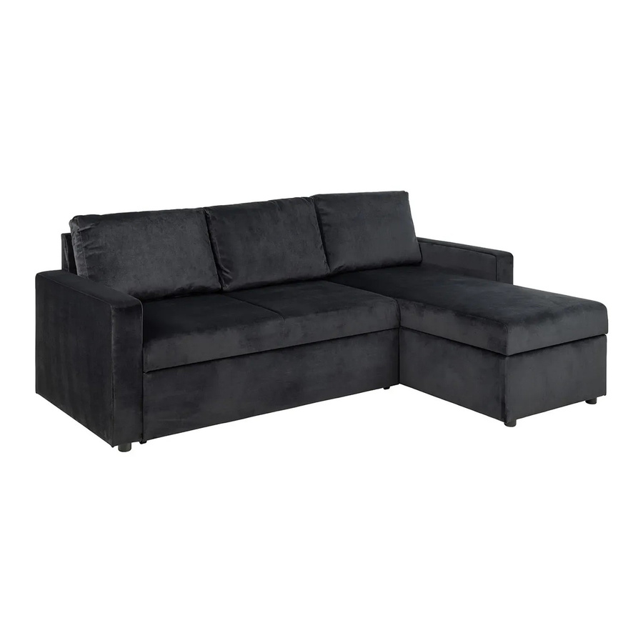 ebuy24 Sacramento Schlafsofa mit Chaiselongue in Anthrazitgrau, wendbar mit Ausziehschublade und versteckter Aufbewahrung, B/T/H: 139 x 195 cm - Bild 2