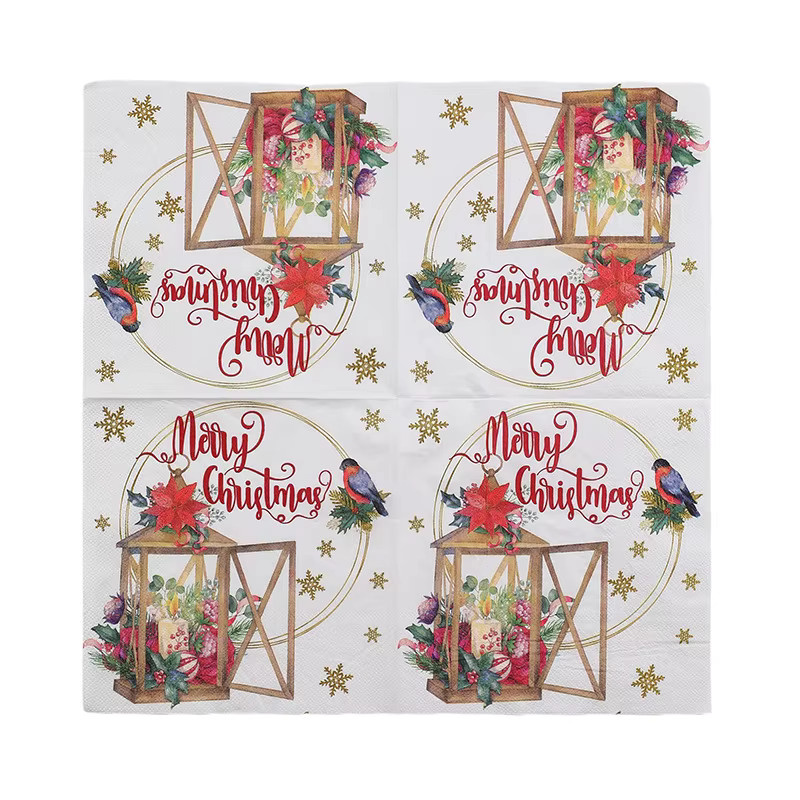 GUANYAO Weihnachts Servietten Set mit weihnachtlichem Motiv, 2-lagig, Mehrfarbig, B: 33 cm, 20 Stück - Bild 2