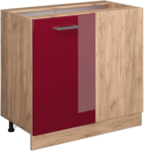 Vicco Eckunterschrank R-Line Küchenschrank in Eiche Bordeaux Hochglanz - Bild 2