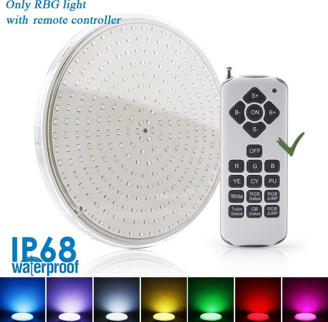 SINJIAlight RGBW LED Schwimmbadlampe Par56 mit Fernbedienung, 12V IP68 Unterwasserlicht für Pool und Garten, Multicolour Warmweiß und Kaltweiß - Bild 1