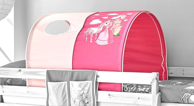 TiCAA Tunnel für Hoch- und Etagenbetten aus Baumwolle in Pink - Bild 1