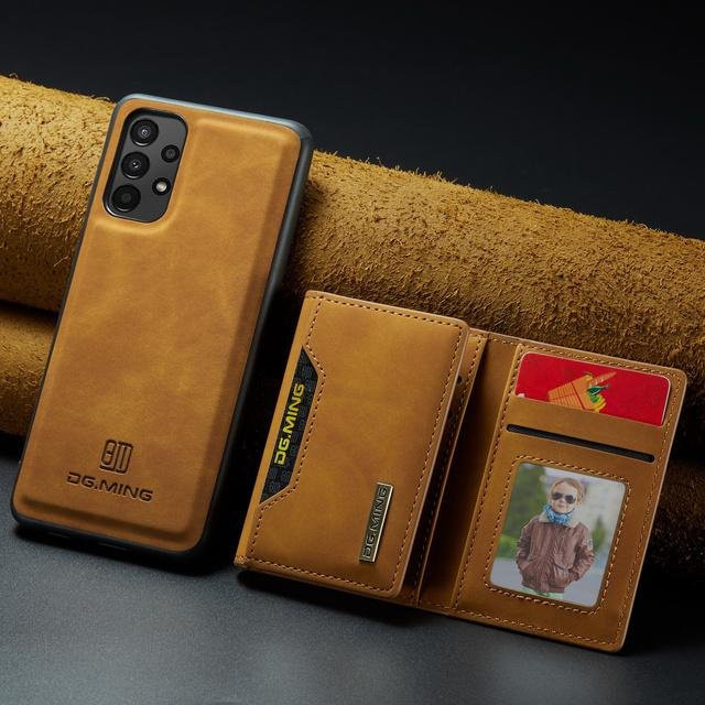 EIN XIONG GU Business Fallschutz Ledertasche für Samsung Galaxy A33 5G in Braun mit Kartensteckplatz - Bild 1