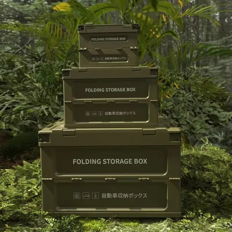 Klappbare Lagerbox in Grün für Auto und Camping als robuste Organizer Box aus Kunststoff - Bild 2