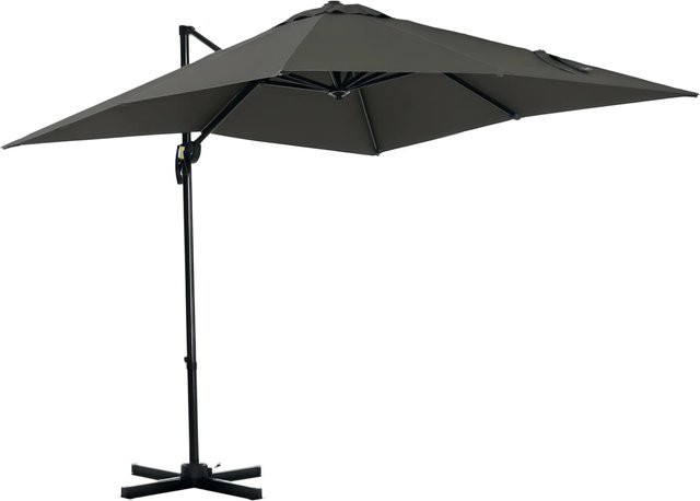 Outsunny Sonnenschirm aus Aluminium und Polyester in Grau, B/T/H: 245 x 245 x 245 cm - Bild 1