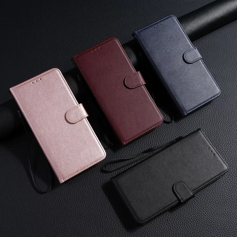 Lederne Brieftasche mit Kartenfach und Ständer als magnetische Klapphülle für Samsung Galaxy A27 A37 A57 in Schwarz oder Rot - Bild 6