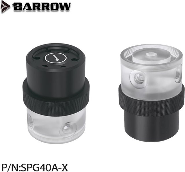 Barrow SPG40A-X PWM-Kombination mit automatischer Geschwindigkeit, 18-W-Pumpe, 4800 U/min, 1260 l/h, kompatible D5-Pumpe, Metallabdeckung, Weiß, B/T/H: 7,85 x 7,85 x 9,9 cm - Bild 1