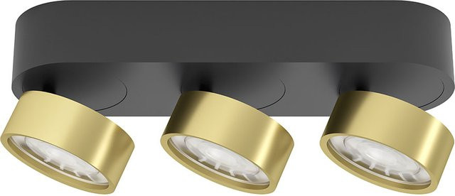 LUX-IT Swing 75 Round LED-Deckenstrahler 3-flammig in Schwarz und Gold mit warmweißem Licht (2700K) - Bild 1
