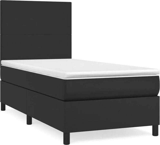 vidaXL Boxspringbett Hybrid mit Matratze und Schubladen, Schwarz, B: 80 cm, T: 200 cm, H: 203 cm - Bild 1
