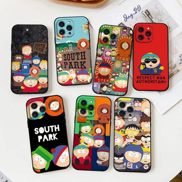 Mesuca South Park Handyhülle für iPhone 11 bis 17 Pro Max, weiche Schutzhülle in Schwarz und Multicolour - Bild 1