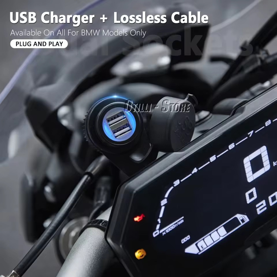 Wasserdichtes Motorrad-Ladegerät mit USB-C Anschluss für BMW R1250R R18 F900XR G310R F700GS F650GS F800GS in Schwarz - Bild 2