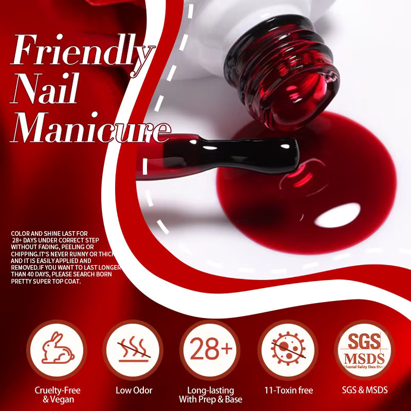 BORN PRETTY Nagellack Jelly Gel, Blutrot, 10 ml - Bild 5
