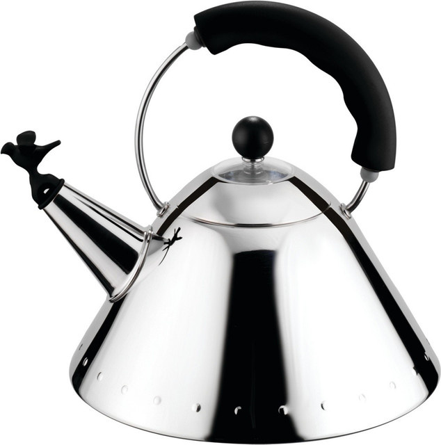 ALESSI Edelstahlkessel für Induktion in Silber und Schwarz (9093 B) - Bild 1