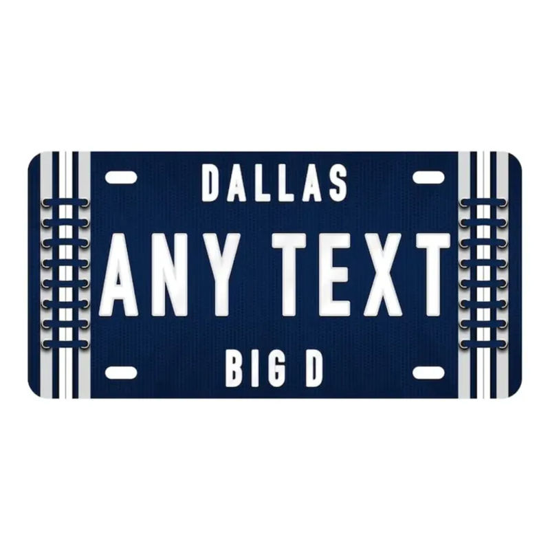 Personalisiertes Dallas Cowboys Aluminium-Nummernschild von Hello Young in Blau und Weiß zur Wanddekoration - Bild 5