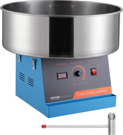 VEVOR Elektrische Zuckerwattemaschine 1000 W mit Edelstahlschüssel und Zuckerlöffel in Blau - Bild 1