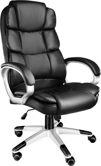 tectake Bürostuhl Jonas mit Kopfstütze und Armlehnen, Schwarz, Kunstleder, B/T/H: 71 x 70 x 123 cm - Bild 2