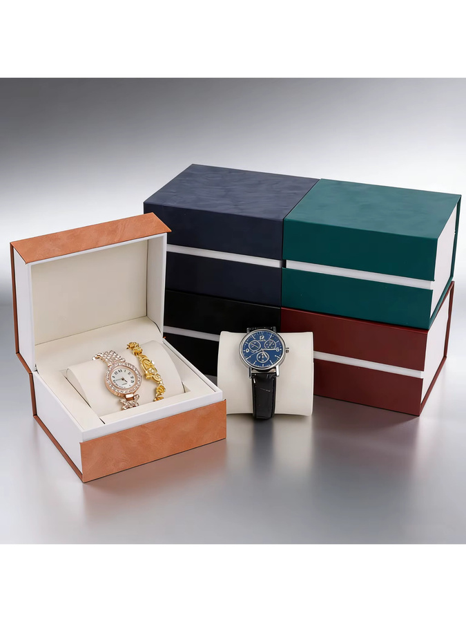 CAOWTAN Uhren-Aufbewahrungsbox, PU-Leder, Schwarz, Damen - Bild 4