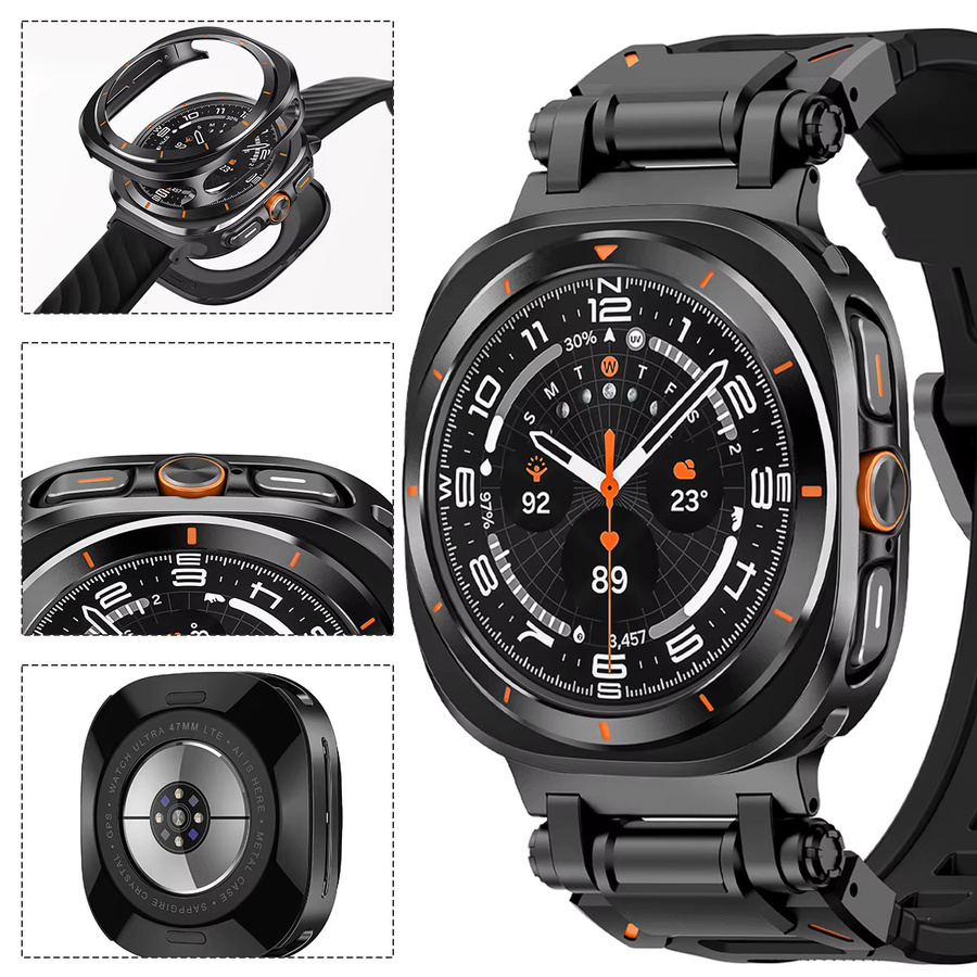 CHIICSMART Uhrenarmband Silikon, Edelstahl, Samsung Galaxy Watch Ultra 47mm - Bild 4