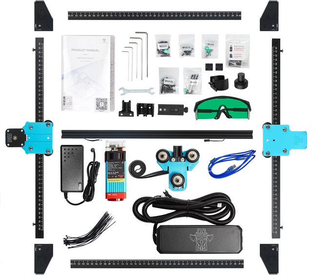 TwoTrees TTS-10 Pro 80W und TTS-55Pro 40W Lasergravurmaschine CNC-Laserschneider für Holz, Leder und Edelstahl in Schwarz - Bild 1