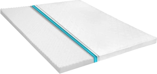 vidaXL Matratzenauflage aus Kaltschaum mit Ei-Profil in Weiß, Höhe: 6 cm, Breite: 180 cm, Tiefe: 200 cm - Bild 1