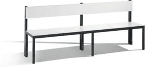 C+P Sitzbank Basic Plus mit einseitiger Rückenlehne, Gestell Schwarzgrau, Dekor Weiß, B/T/H: 196,0 x 40,7 x 79,6 cm - Bild 1