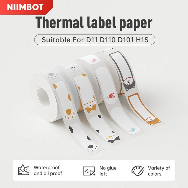 Niimbot Thermopapier Etiketten für D11, D101 und H1 Serie in Weiß und Transparent für Büro und Aufbewahrung - Bild 1