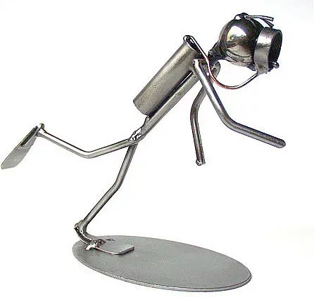 Schraubenmännchen Taucher Wired Line von Hinz und Kunst aus Metall in Silber - Bild 1