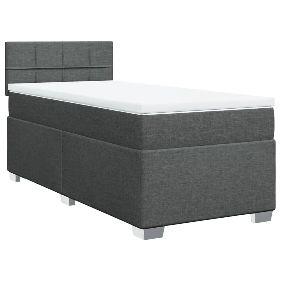 vidaXL Boxspringbett mit Matratze Dunkelgrau B/T/H: 100 x 200 x 100,5 cm - Bild 2