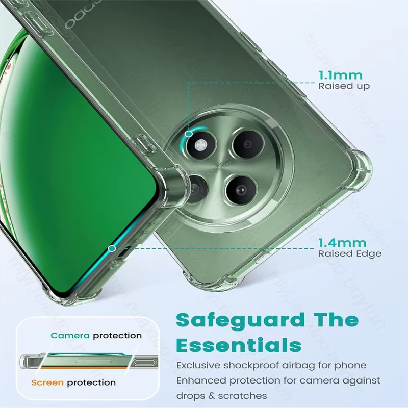 Stoßfeste TPU Schutzhülle für OPPO Reno12F und Reno12FS 5G in Transparent/Klar - Bild 5