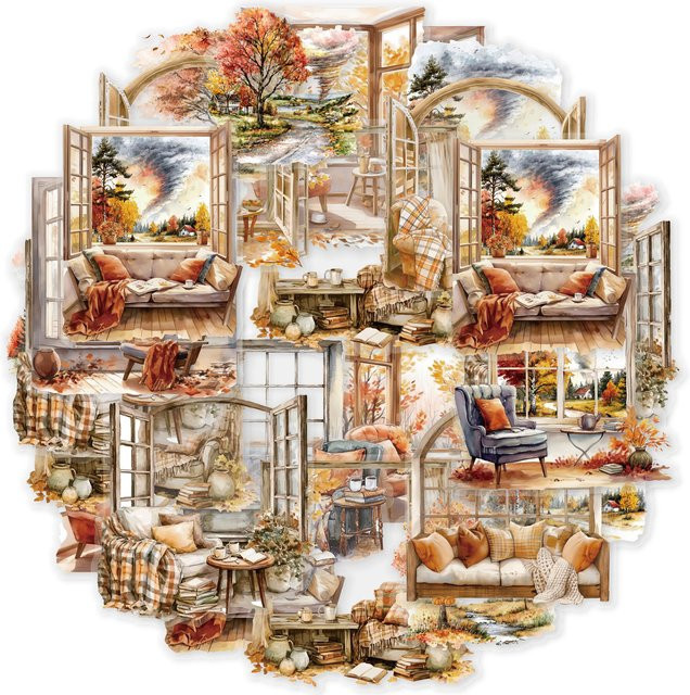 Etori Life Herbstlandschaft DIY Dekoration, Aufkleber, Multicolor - Bild 1