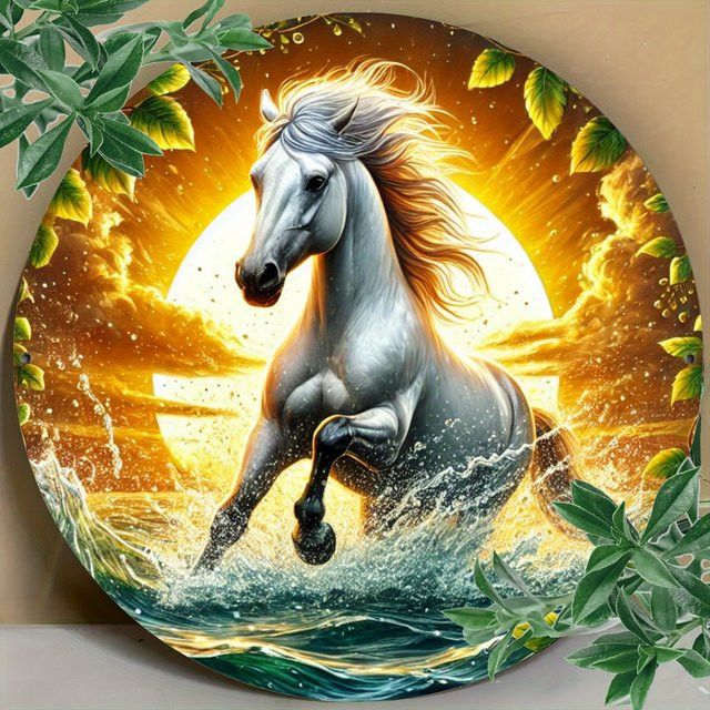 Potdemiel Wandschild Chic Running Horse aus Eisen, B/H: 20,3 x 20,3 cm - Bild 1