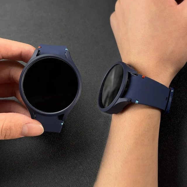 BUSKOZ Uhrenarmband und Gehäuse Set, Silikon, Schwarz, Unisex - Bild 1
