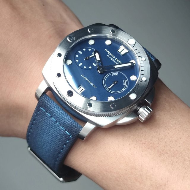 PAGANI Design Armbanduhr, Automatik, Edelstahl, Saphirglas, Blau, Herren - Bild 1