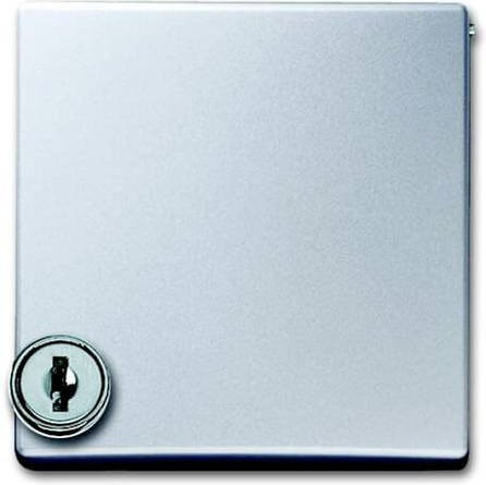 Busch-Jaeger Abdeckung Steckdose mit Klappdeckel Allwetter 44 IP44 Aluminium Weißaluminium RAL 9006 - Bild 1