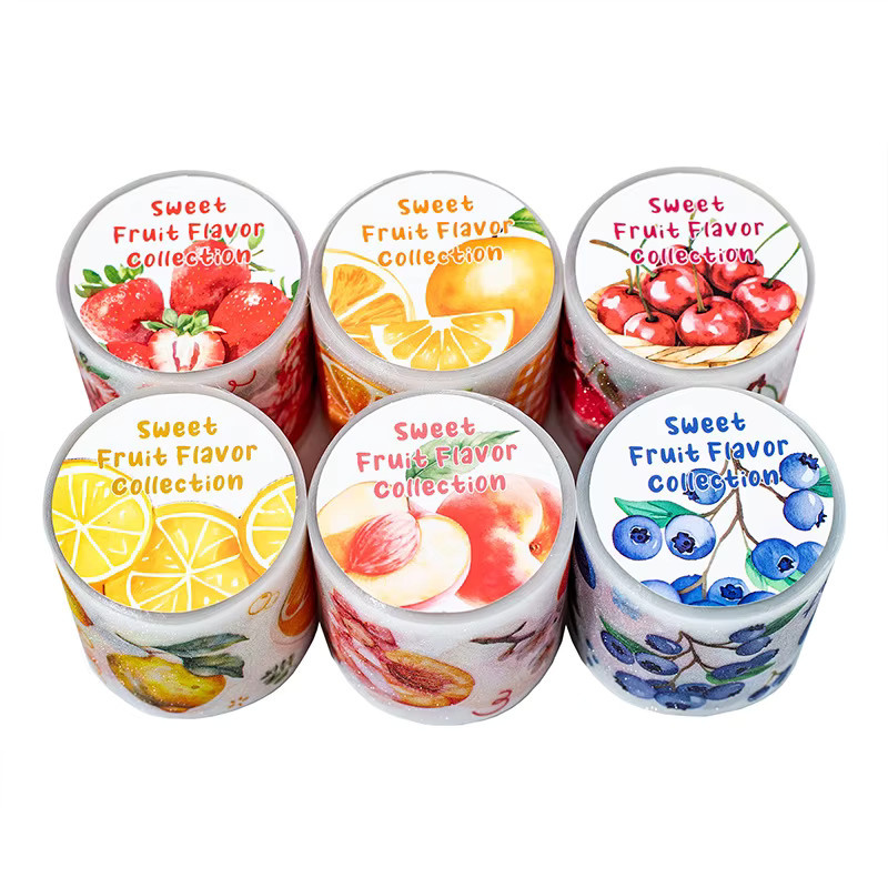Sweet Fruit Collection PET-Klebeband mit Obst-Motiven für Journal Decor und Collage, Mehrfarbig, Breite: 4 cm, Länge: 2 m - Bild 2