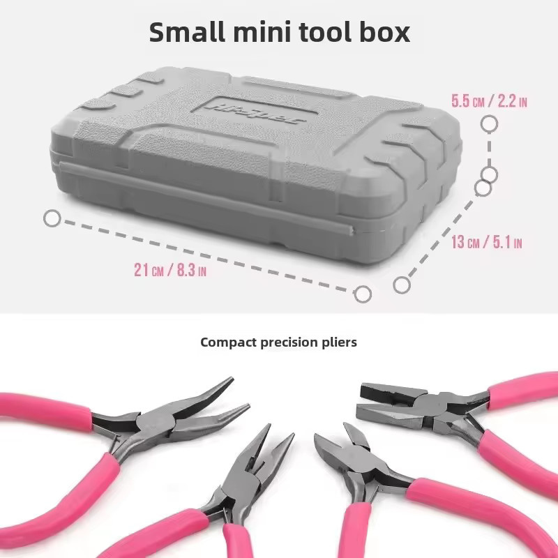 Hallo-Spec 11-teiliges DIY Schmuck Reparatur Werkzeug Set in Rosa für Damen - Bild 5
