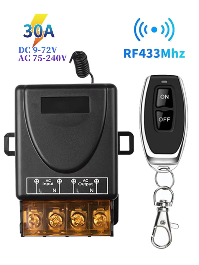 GGBEE Drahtloser 433 MHz Smart Switch mit 30 A Hochstrom Relais für AC 110 V 220 V, Schwarz - Bild 7