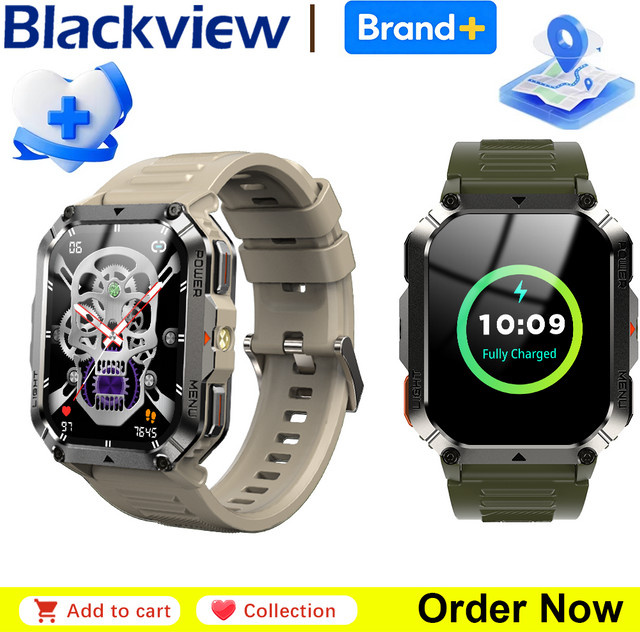 Blackview Smartwatch, Schwarz, Silikon, Unisex - Bild 1