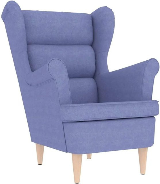 vidaXL Sessel Jeansblau mit Stoffbezug und Holzgestell B/T/H: 74 x 84 x 100 cm - Bild 1