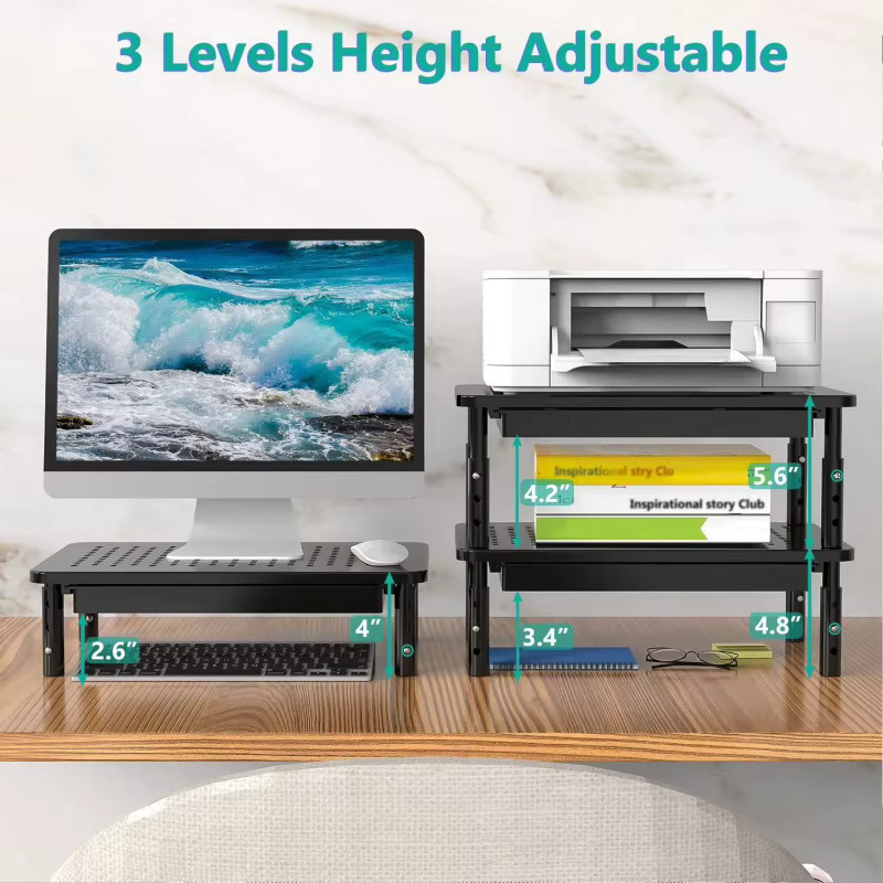 Monitor Erhöhung und Laptop Stand für Schreibtisch in Schwarz - Bild 5