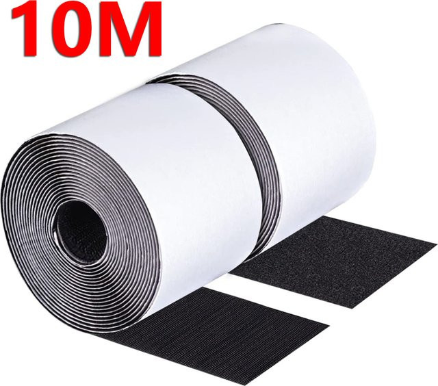 2 Rollen selbstklebendes Klettband in Weiß, 2 x 10 m Nylonverschluss für DIY-Handwerk und Teppichbefestigung - Bild 1