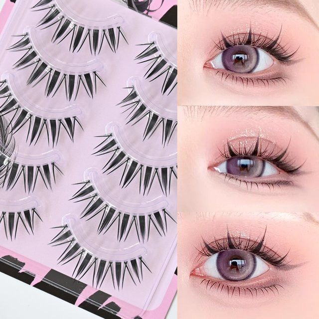 BLINKWAVE Manga Wimpern, 11-13mm, Spiky, transparentes Band, Unisex - Bild 1