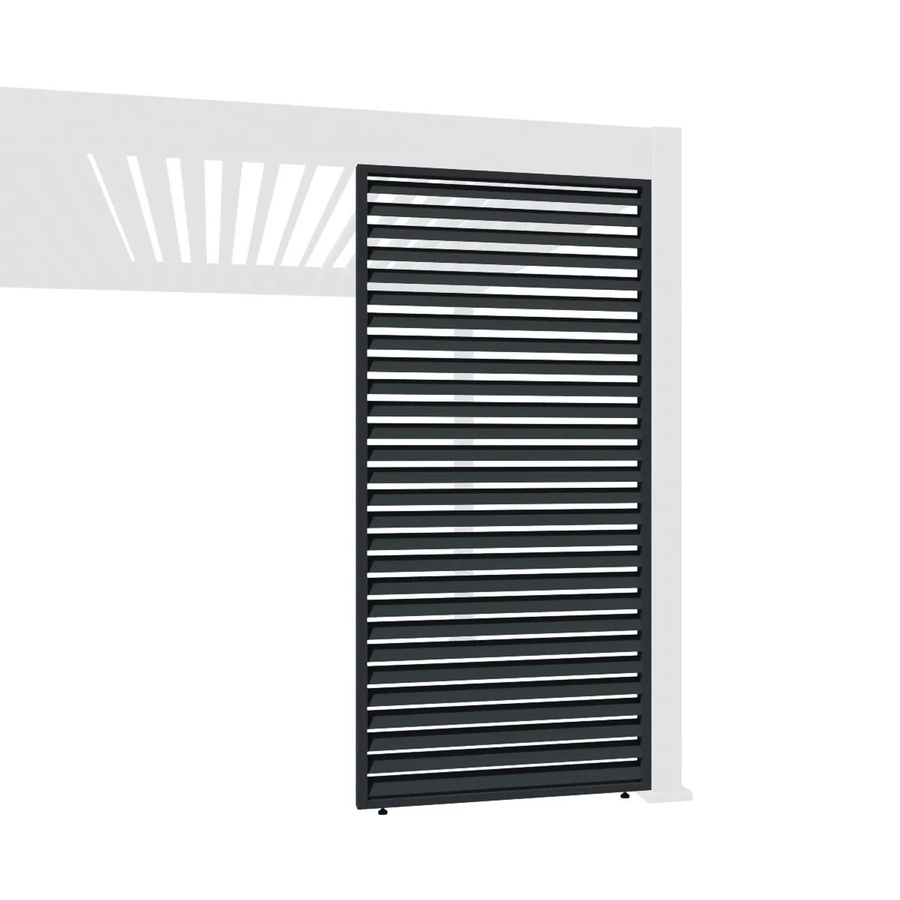 Weide Horizontale Lamellenwand für Weide Pergola aus Aluminium in Anthrazit matt, Breite: 93 cm, Höhe: 235 cm - Bild 2