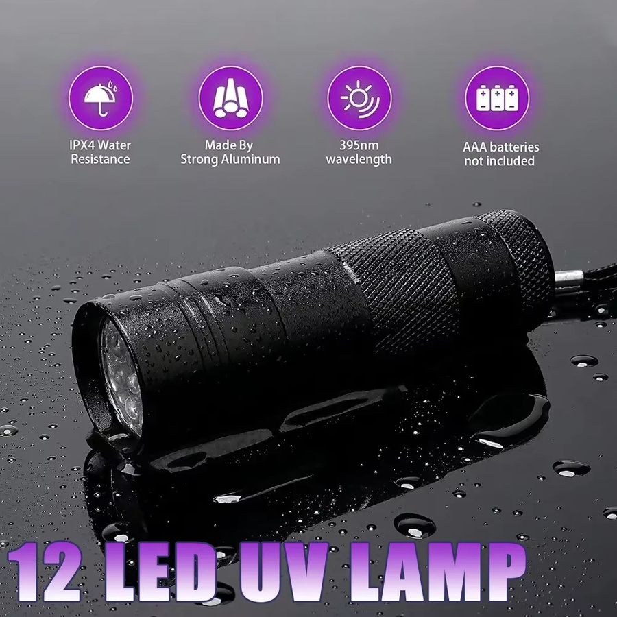 Heinast UV Taschenlampe 9W LED mit 395nm für UV Harz Aushärtung und Epoxy Klebstoff in Schwarz - Bild 2