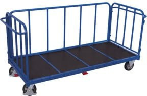 VARIOfit Dreiwandwagen mit senkrechten Streben in Blau, Traglast 1.200 kg, Höhe: 200,5 cm, Breite: 84,5 cm, Tiefe: 84,5 cm - Bild 1