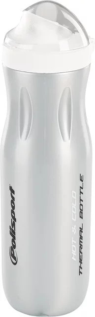 Polisport Thermo-Trinkflasche aus Edelstahl mit Schraubverschluss, BPA-frei, 500 ml, Silber-Weiß-Grau - Bild 1